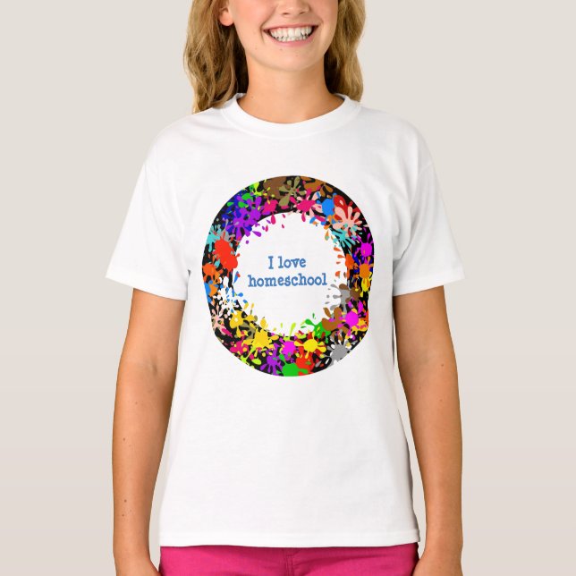 Camiseta Pintar la bandeja me encanta el colegio de casa (Anverso)
