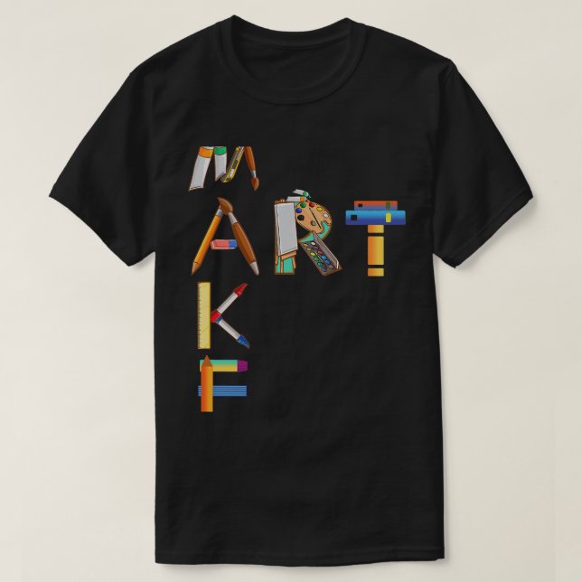 Camiseta Pintar paleta de pintura artística y pintar brocha (Diseño del anverso)