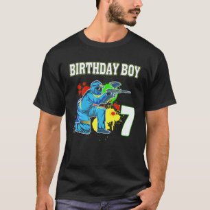 Camiseta Pintball De 7 Años Juerga De Cumpleaños Niños 7 Pa