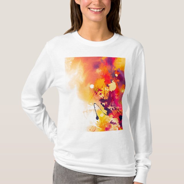 Camiseta Pinte el diseño de la salpicadura de la pintura (Anverso)