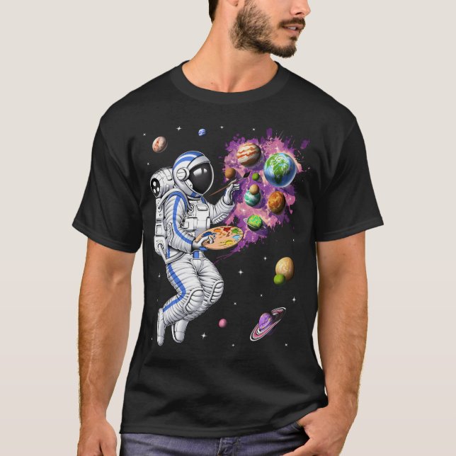 Camiseta Pintor astronauta espacial (Anverso)
