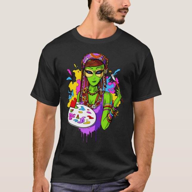 Camiseta Pintor Hippie Extraterrestre (Anverso)