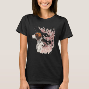 Camiseta Pintor inglés Cherry Blossom Perro Raza japonés