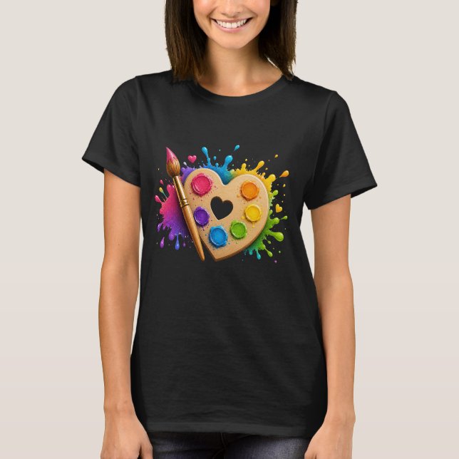 Camiseta pintor pintando Artista (Anverso)