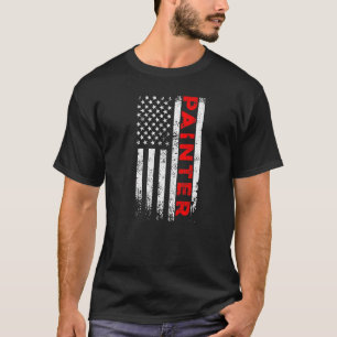 Camiseta Pintor Renovación Bandera USA Decorador Albañil Ar