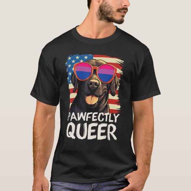 Camiseta Pintoresca Labrador Bisexual Bandera Sunglasse (Anverso)