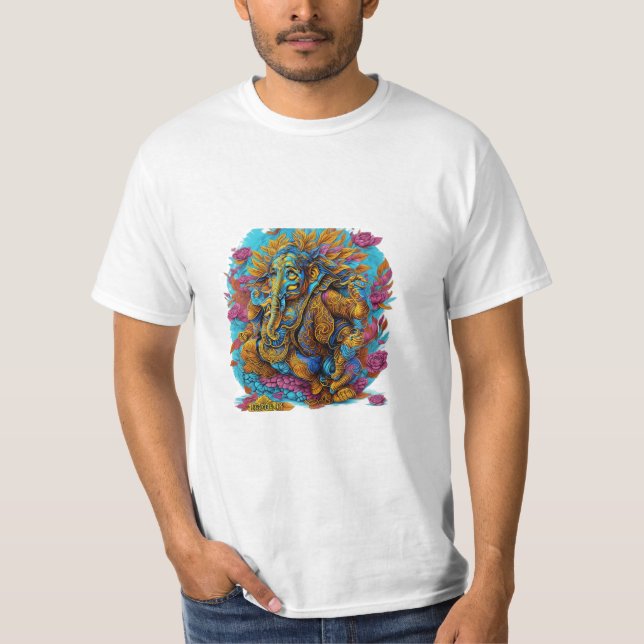Camiseta pintoresco ilustracion de Lord Ganesh (Anverso)