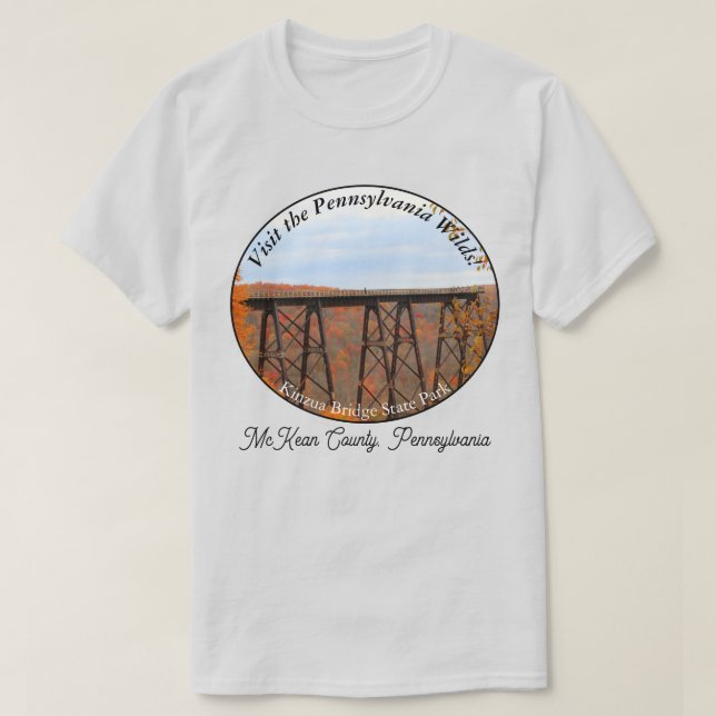 Camiseta Pintoresco PA Wilds Souvenir Kinzua Bridge LT (Diseño del anverso)
