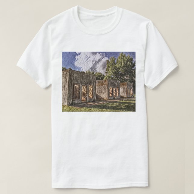 Camiseta Pintura abandonada de la Ruta 66 del Motel (Diseño del anverso)
