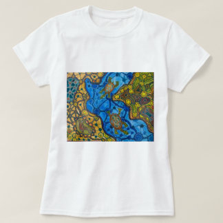 Camiseta Pintura aborigen de las tortugas
