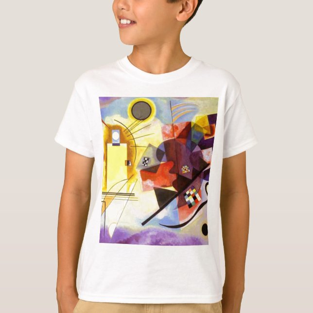Camiseta Pintura abstracta amarilla de color rojo azul Kand (Anverso)