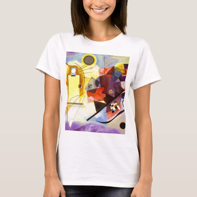 Camiseta Pintura abstracta amarilla de color rojo azul Kand (Anverso)