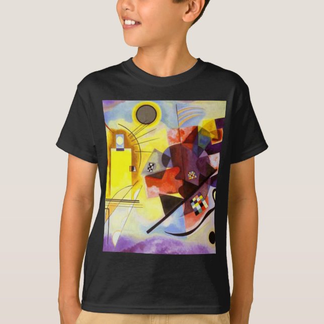 Camiseta Pintura abstracta amarilla de color rojo azul Kand (Anverso)