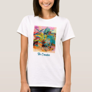 Camiseta Pintura abstracta colorida enérgica, tu mensaje