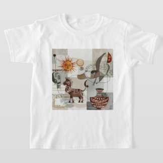 Camiseta Pintura abstracta con elementos étnicos