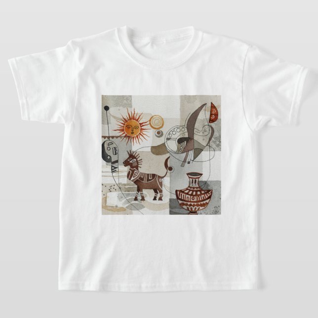 Camiseta Pintura abstracta con elementos étnicos (Distribución)
