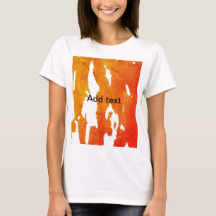Camiseta Pintura abstracta de acuarela naranja amarilla agr