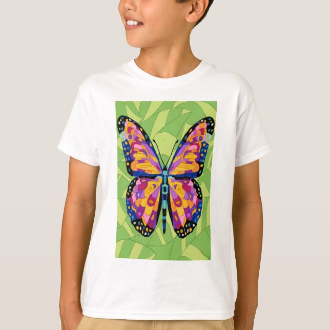 Camiseta Pintura abstracta de mariposa  (Anverso)