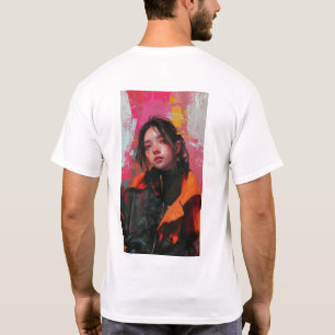 Camiseta Pintura abstracta de una mujer de Guweiz en rojo, 