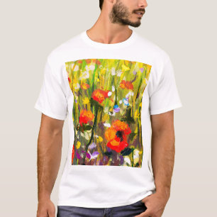 Camiseta Pintura abstracta del campo de los pipetas rojas