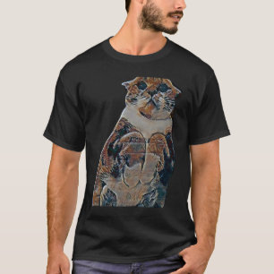 Camiseta Pintura abstracta digital de un gato