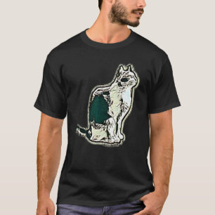 Camiseta Pintura abstracta digital de un gato 16
