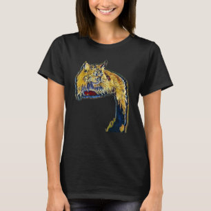 Camiseta Pintura abstracta digital de un gato 18