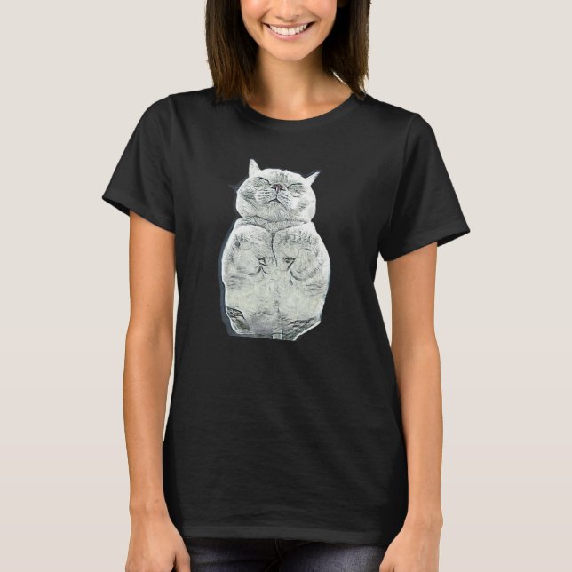 Camiseta Pintura abstracta digital de un gato 20 (Anverso)