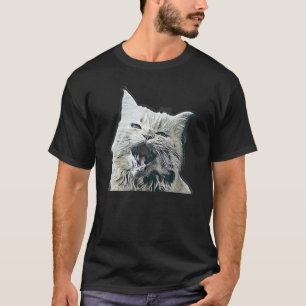 Camiseta Pintura abstracta digital de un gato 27