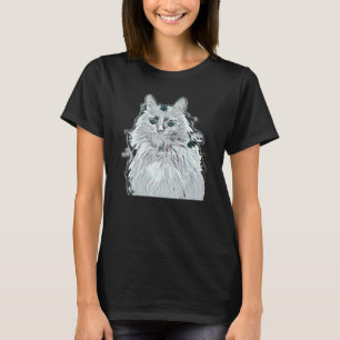 Camiseta Pintura abstracta digital de un gato 32