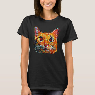 Camiseta Pintura abstracta digital de un gato 36