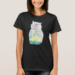 Camiseta Pintura abstracta digital de un gato 37