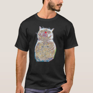 Camiseta Pintura abstracta digital de un gato 37