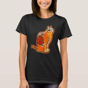 Camiseta Pintura abstracta digital de un gato 5