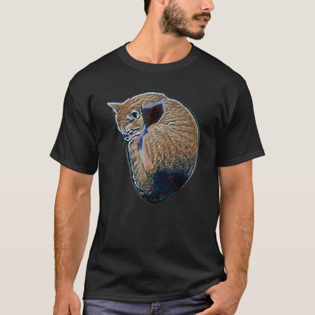 Camiseta Pintura abstracta digital de un gato 55 (Anverso)