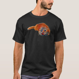 Camiseta Pintura abstracta digital de un gato 6