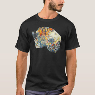 Camiseta Pintura abstracta digital de un gato 65