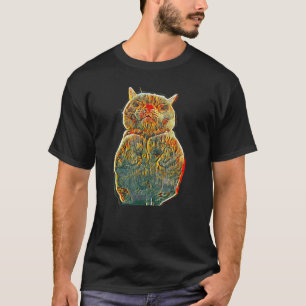 Camiseta Pintura abstracta digital de un gato 7