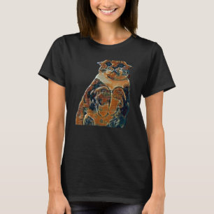 Camiseta Pintura abstracta digital de un gato 74