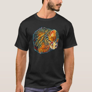 Camiseta Pintura abstracta digital de un gato 76