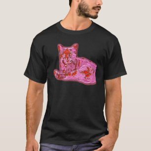 Camiseta Pintura abstracta digital de un gato 8