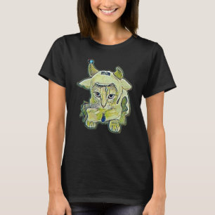 Camiseta Pintura abstracta digital de un gato 8