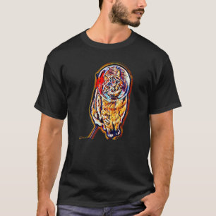 Camiseta Pintura abstracta digital de un gato 9