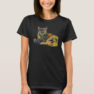 Camiseta Pintura abstracta digital de un gato 9