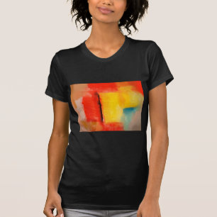 Camiseta Pintura abstracta moderna de color rojo amarillo