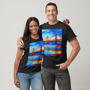 Camiseta Pintura acrílica, Puente de la Bahía de San Franci