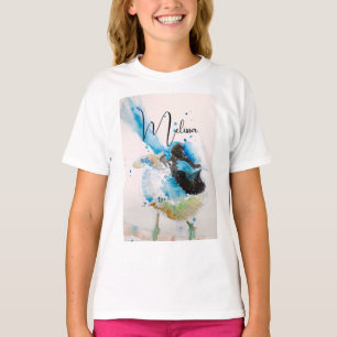 Camiseta Pintura Acuarela de Carricero Azul Aves Australian