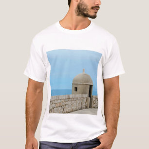 Camiseta Pintura acuarela del muro de la ciudad de Dubrovni