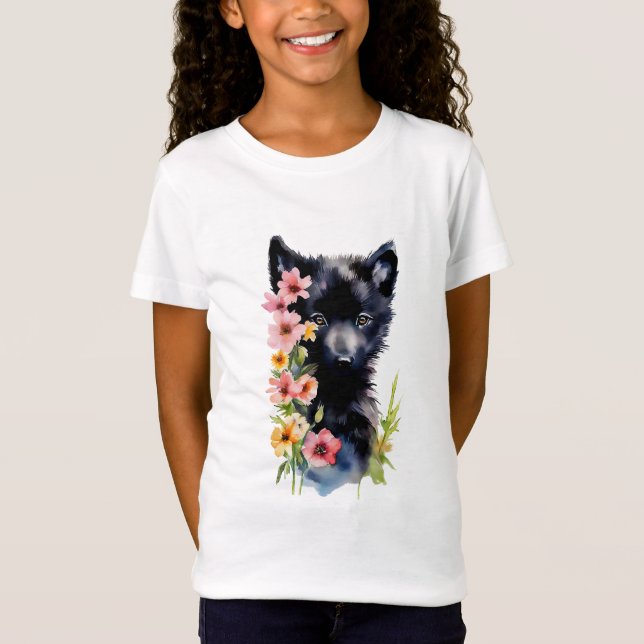 Camiseta Pintura acuática de Black Baby Wolf (Anverso)