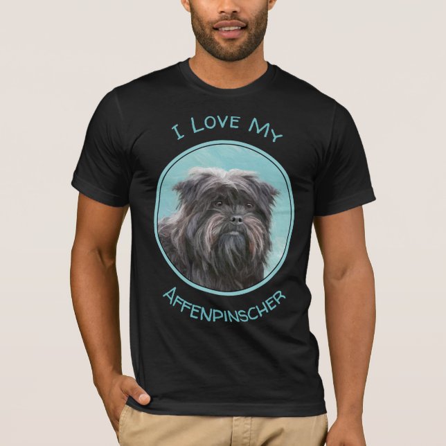Camiseta Pintura Affenpinscher - Arte Perro Original Cuto (Anverso)